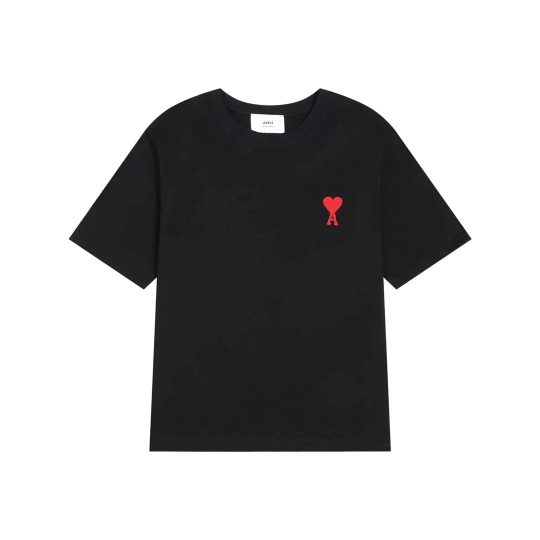 Ami Paris Ami Paris Black Heart Logo T-Shirt Black - 1