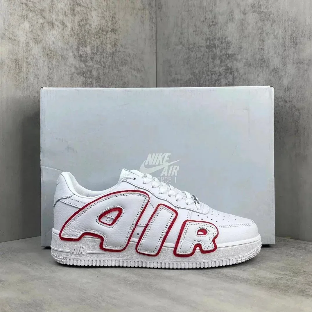 Nike Nike Air Force 1 White Red 'AIR' Logo Sneakers White - 1