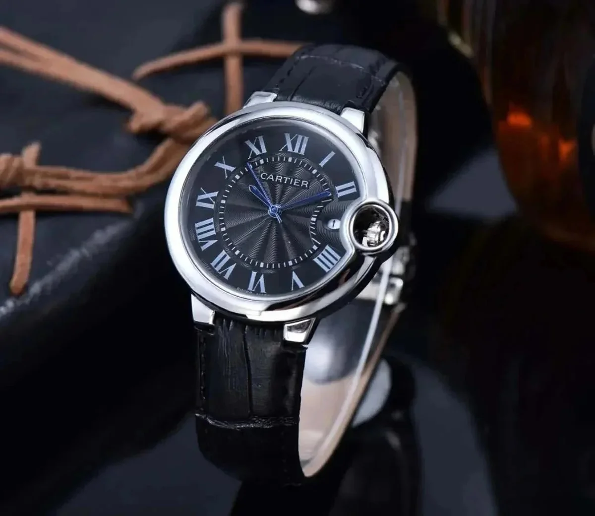 Cartier Cartier Ballon Bleu Black Leather Watch Black