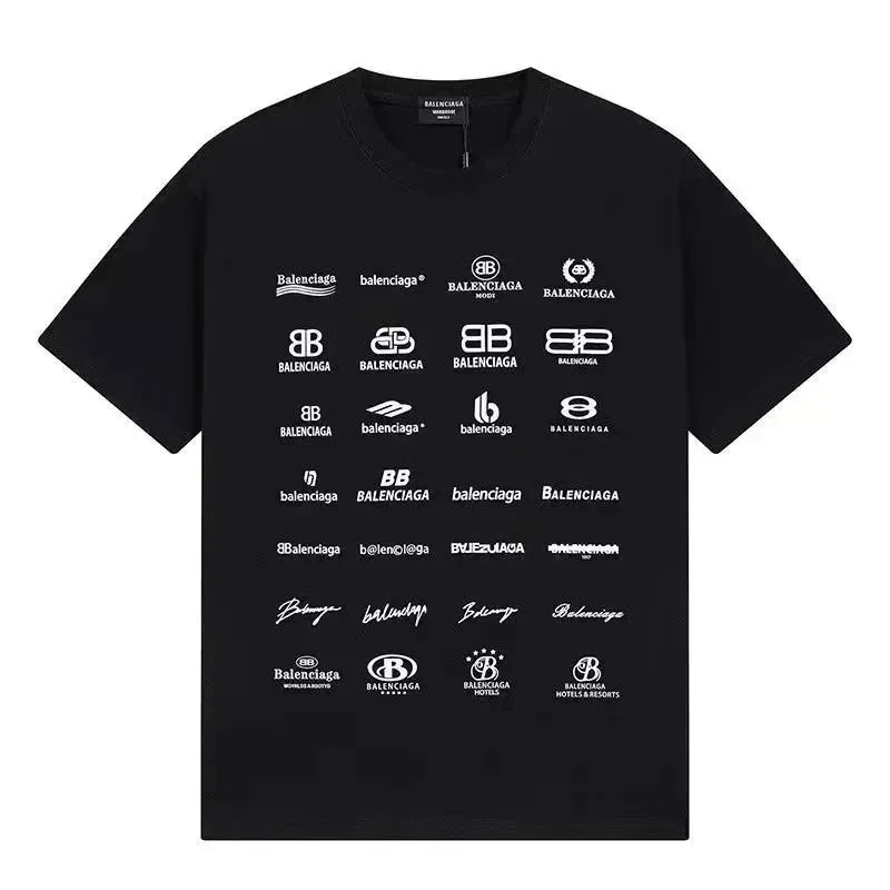 Balenciaga Balenciaga Black Logo Print T-Shirt Black - 1