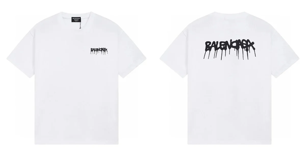 Balenciaga Balenciaga White Graffiti Logo T-Shirt White - 1