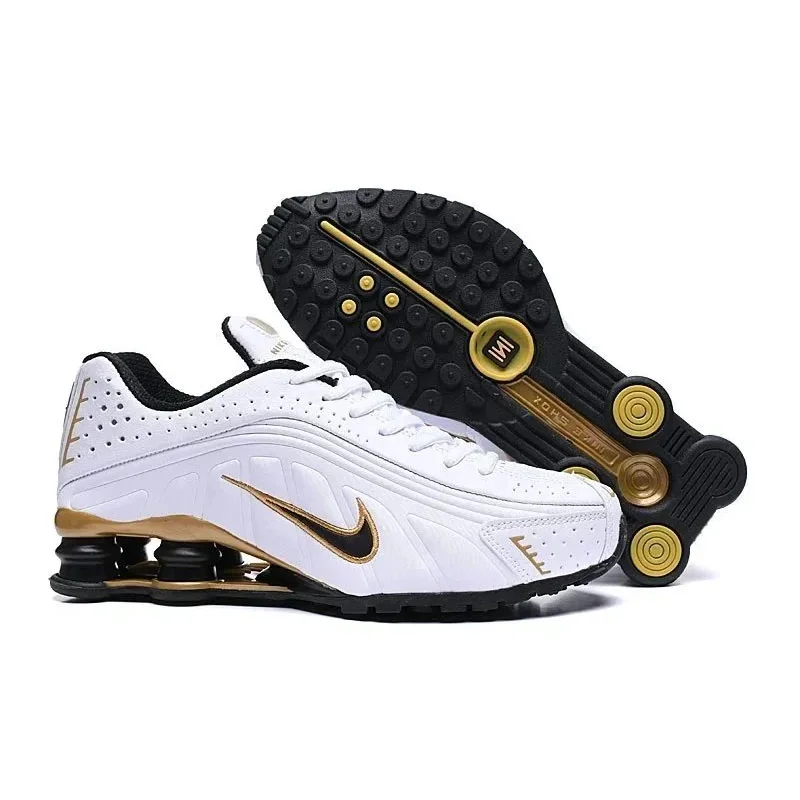 Nike Nike Shox R4 White/Gold Sneakers White - 1