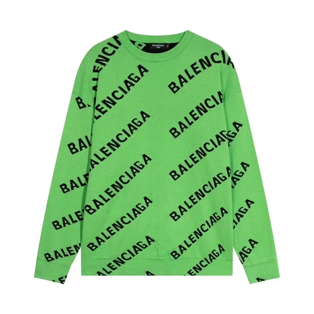 Balenciaga Balenciaga Green Logo Print Sweater Green - 1