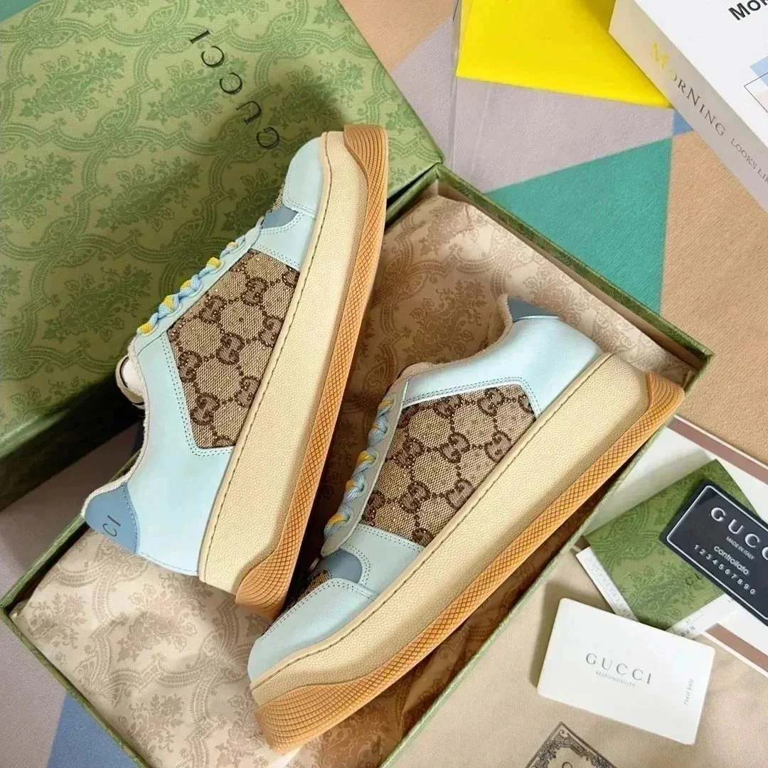 Gucci Gucci Ace Light Blue GG Supreme Sneakers Blue - 1