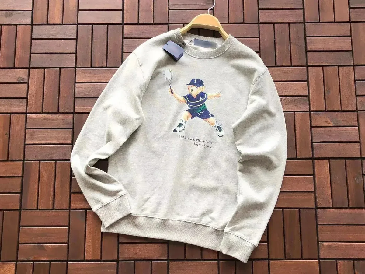 Polo Ralph Lauren Ralph Lauren Bear Tennis Graphic Sweatshirt Grey - 1