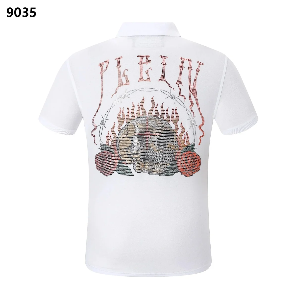 Philipp Plein Philipp Plein Skull & Roses Polo Shirt White White - 1