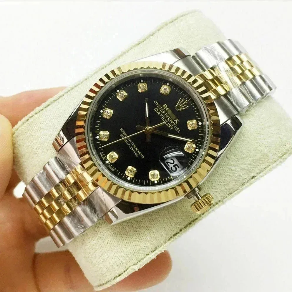 Rolex Rolex Datejust Black Dial Two-Tone Watch Black - 1