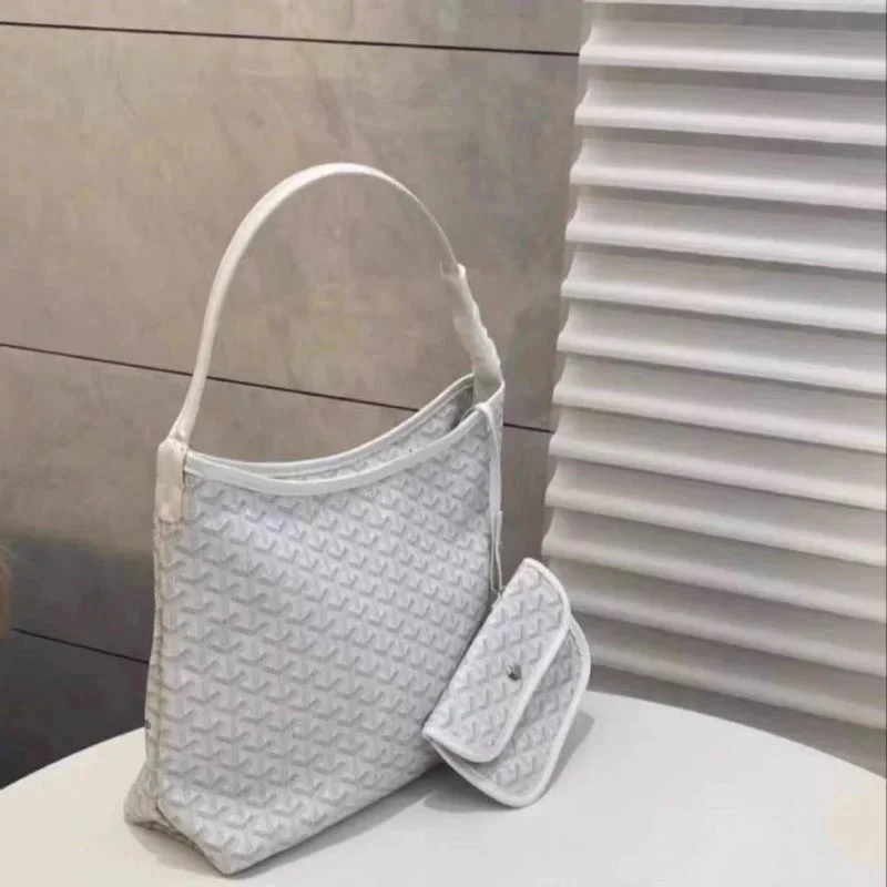 Goyard Goyard Saint Louis White Leather Hobo Bag Set White - 1