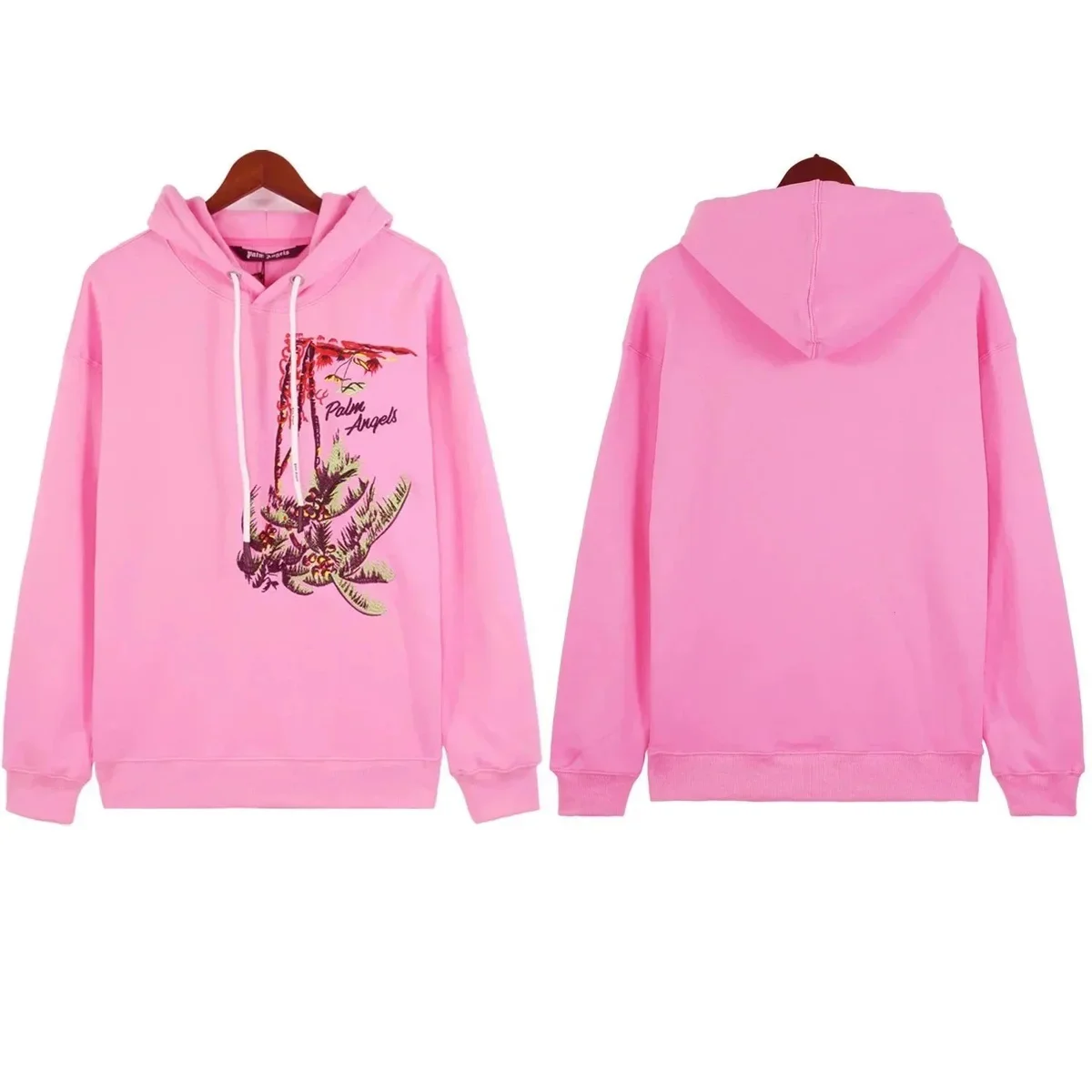 Palm Angels Palm Angels Pink Palm Angels Graphic Hoodie Pink - 1