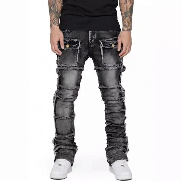 Other Distressed Jeans with Ripped Details Grey - 1