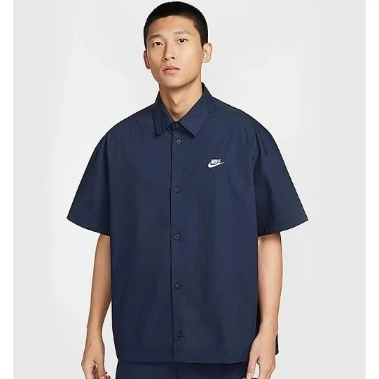 Nike Nike Navy Short Sleeve Button-Up Shirt Navy - 1