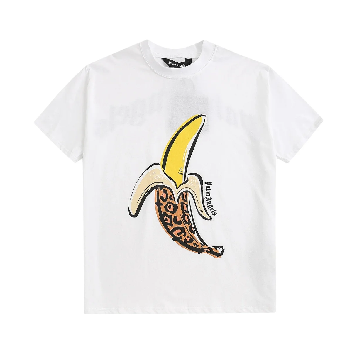 Palm Angels Palm Angels Bear Banana Leopard Print White T-Shirt White - 1