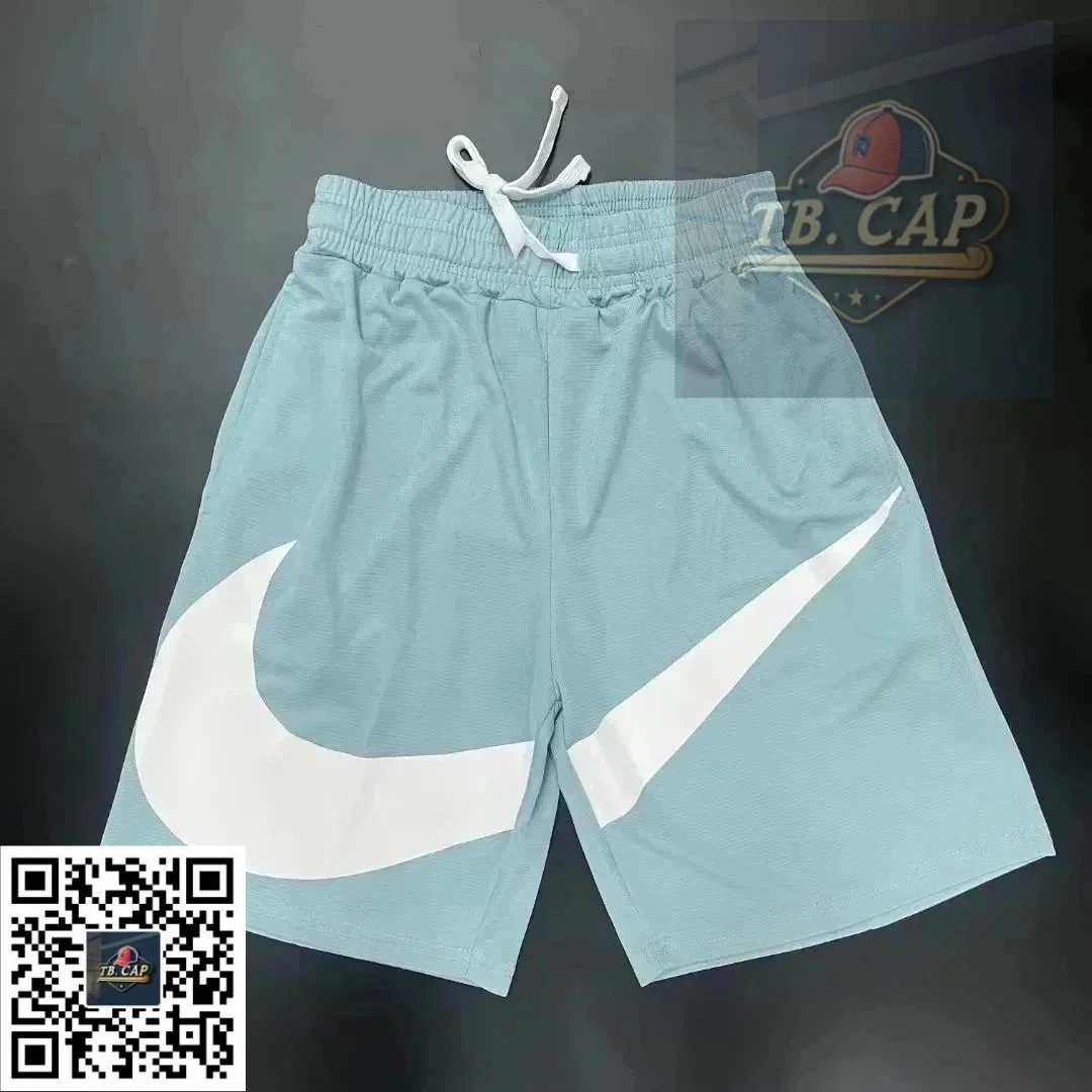 Nike Nike Light Blue Big Swoosh Shorts Blue - 1