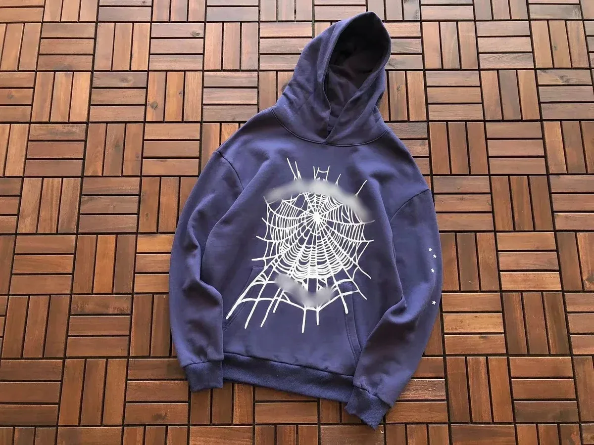 Other Unisex Navy Spiderweb Print Hoodie Navy - 1