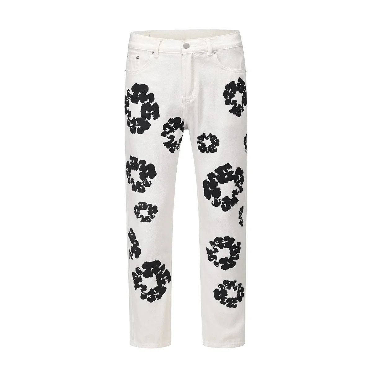Other White Floral Print Jeans White - 1