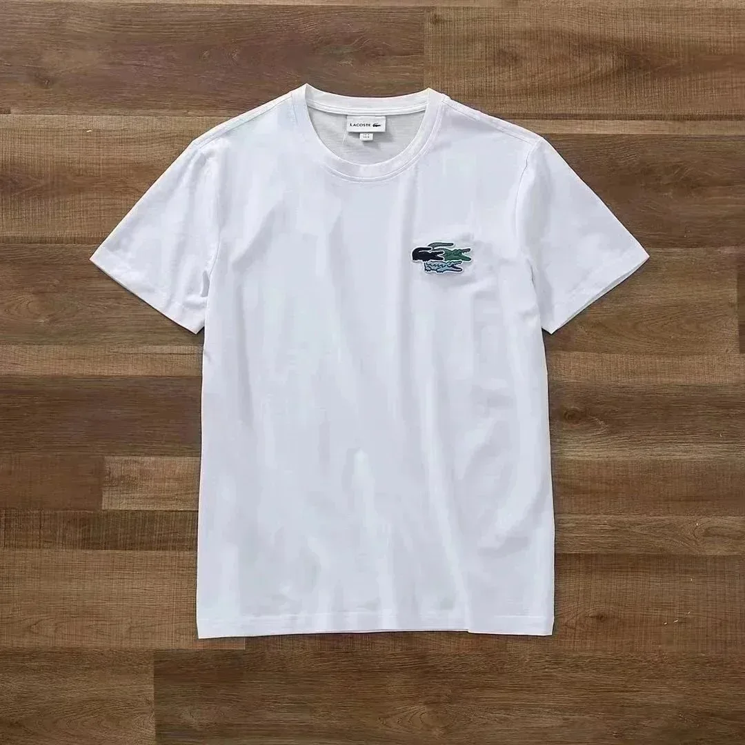 Lacoste Lacoste White Crocodile Embroidery T-Shirt White - 1
