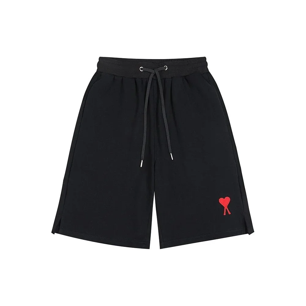 Acne Studios Acne Studios Face Black Red Heart Shorts Black - 1