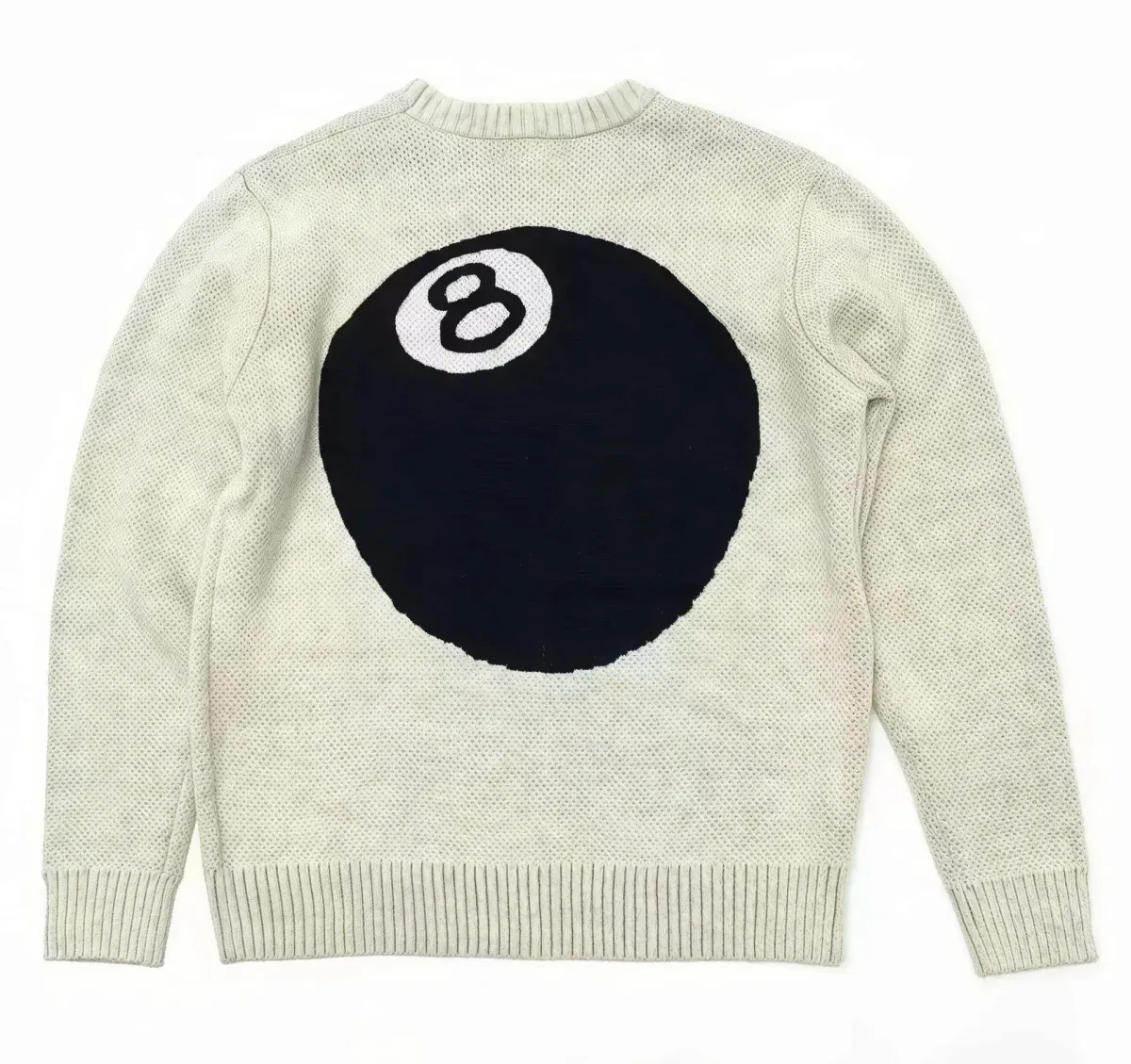 Off-White Unisex Off-White Knit Sweater with 8-Ball Graphic Cream - 1