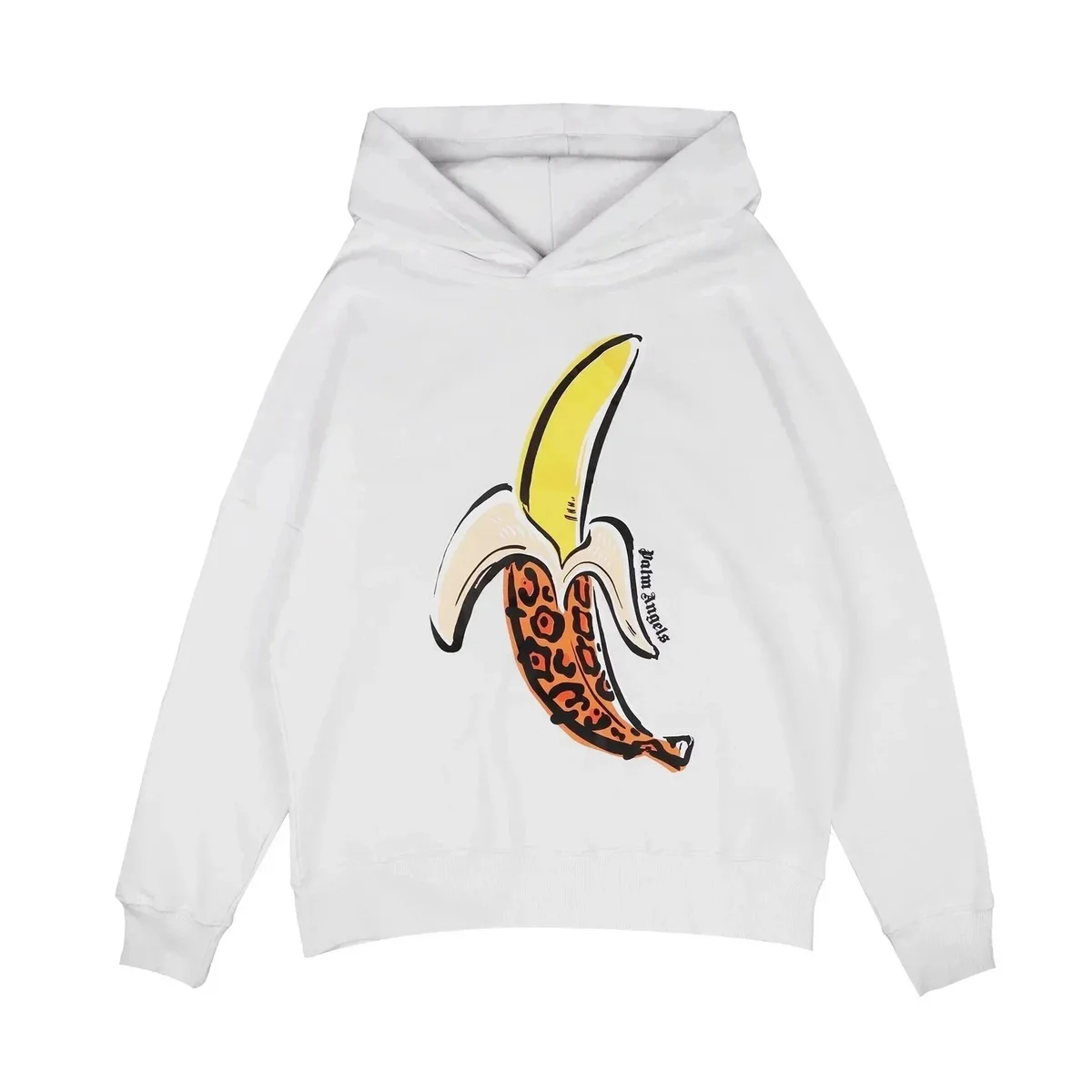 Palm Angels Palm Angels Bear Banana Leopard Hoodie White White - 1