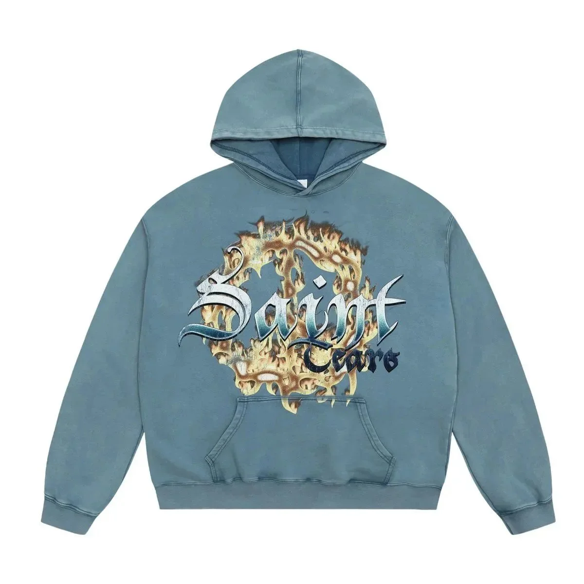 Other Unisex Blue 'Saint Tears' Graphic Hoodie Blue - 1