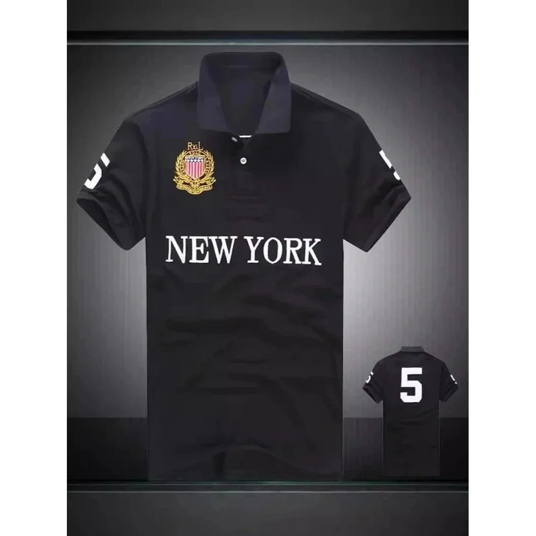 Other Black 'New York' Polo Shirt with Crest Logo Black - 1
