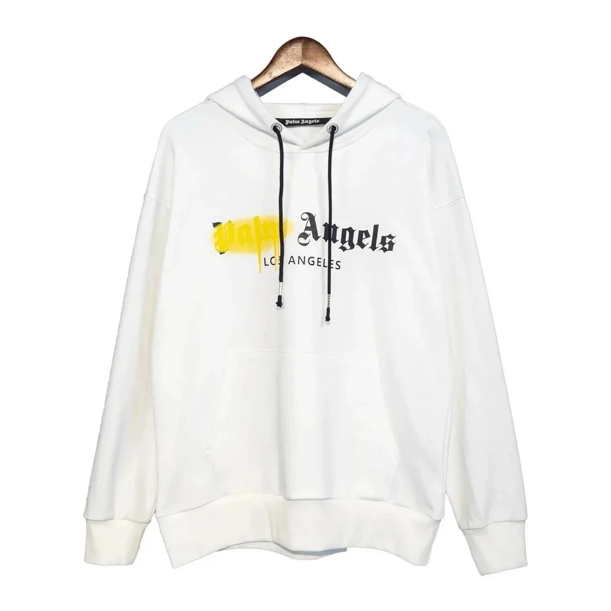Palm Angels Palm Angels Bear White Hoodie with Yellow Logo White - 1