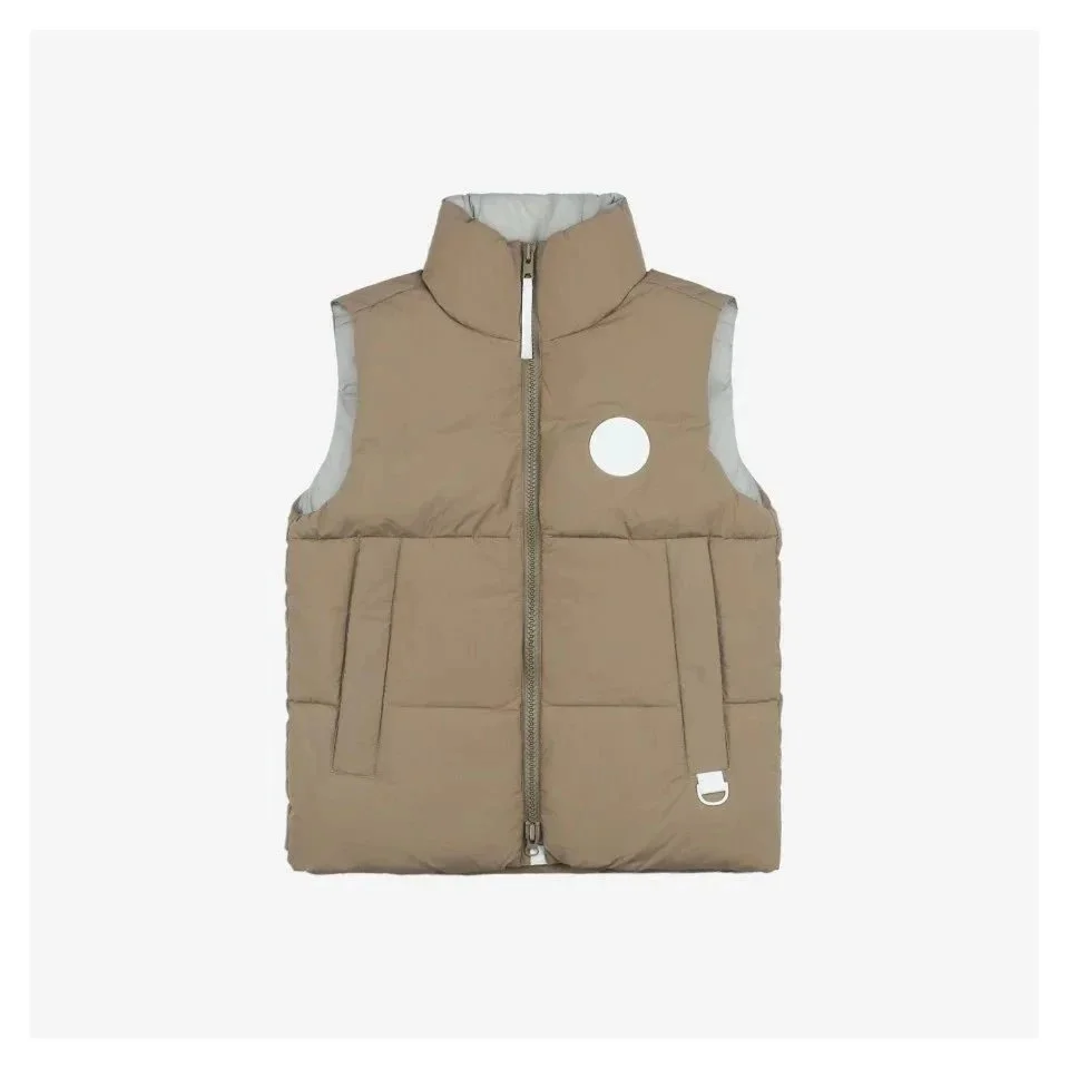Other Unisex Beige Puffer Vest with White Patch Beige - 1