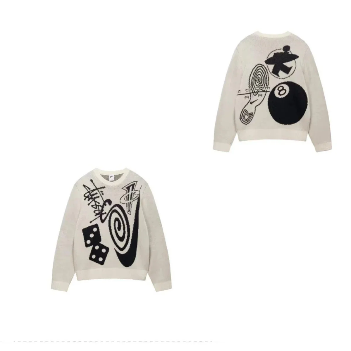 Nike Nike Beige Graphic Knit Sweater Beige - 1