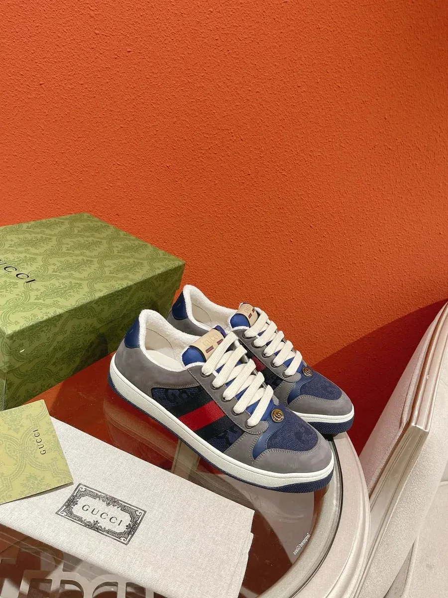 Gucci Gucci GG Marmont Blue & Grey Low-Top Sneakers Blue - 1