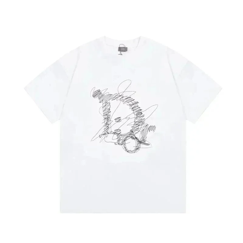 Dior Dior White Abstract Sketch T-Shirt White - 1