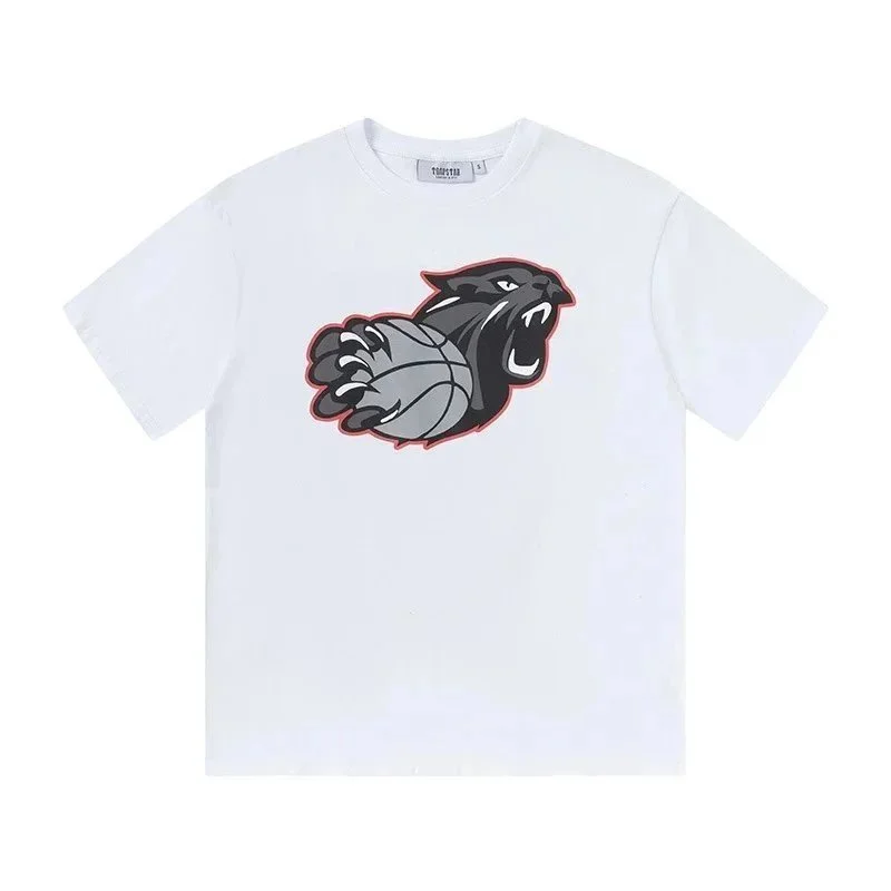 Other White Graphic T-Shirt with Panther & Basketball Design White - 1
