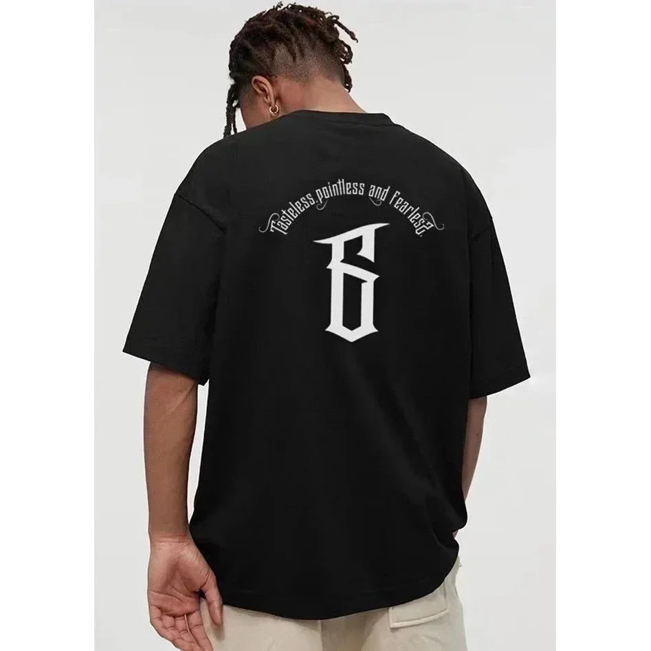 Other Black Oversized T-Shirt with 'Pointless and Fearless' Graphic Black - 1
