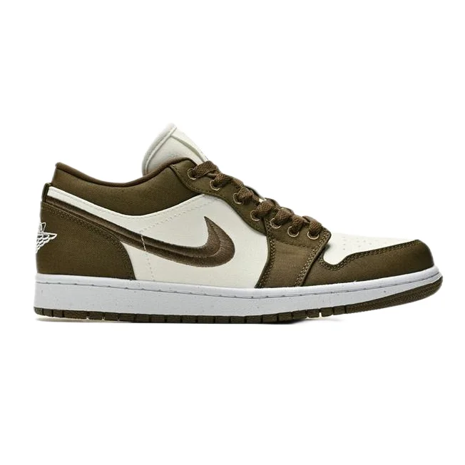 Jordan Nike Air Jordan 1 Low Olive/White Sneakers Brown - 1