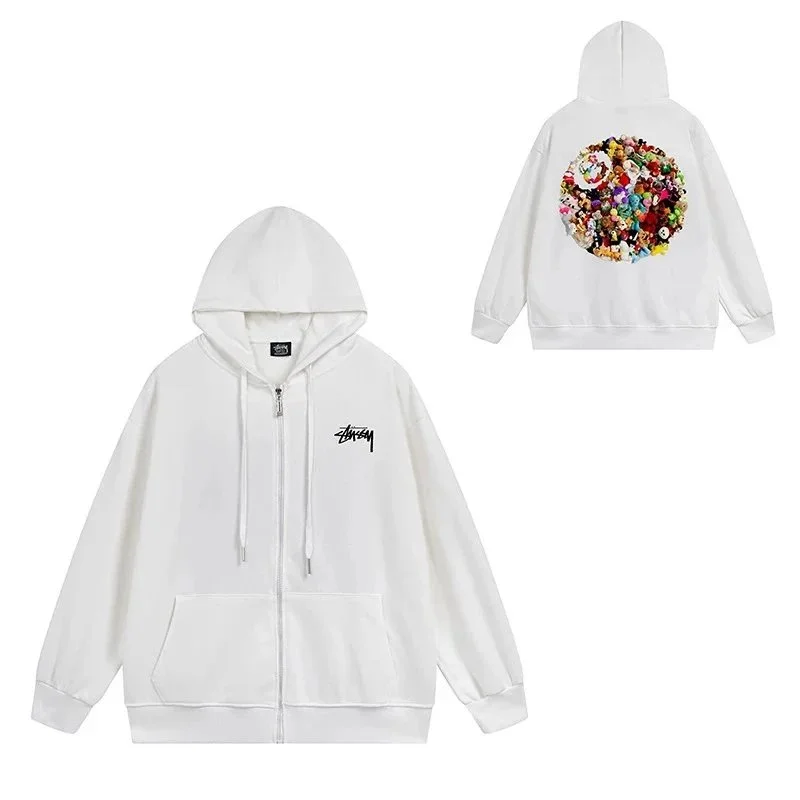 Stussy Stussy Basic Logo White Zip-Up Hoodie White - 1