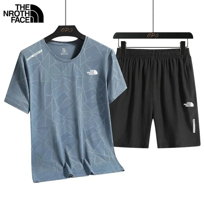 The North Face The North Face Geometric Print T-Shirt & Shorts Set Blue - 1