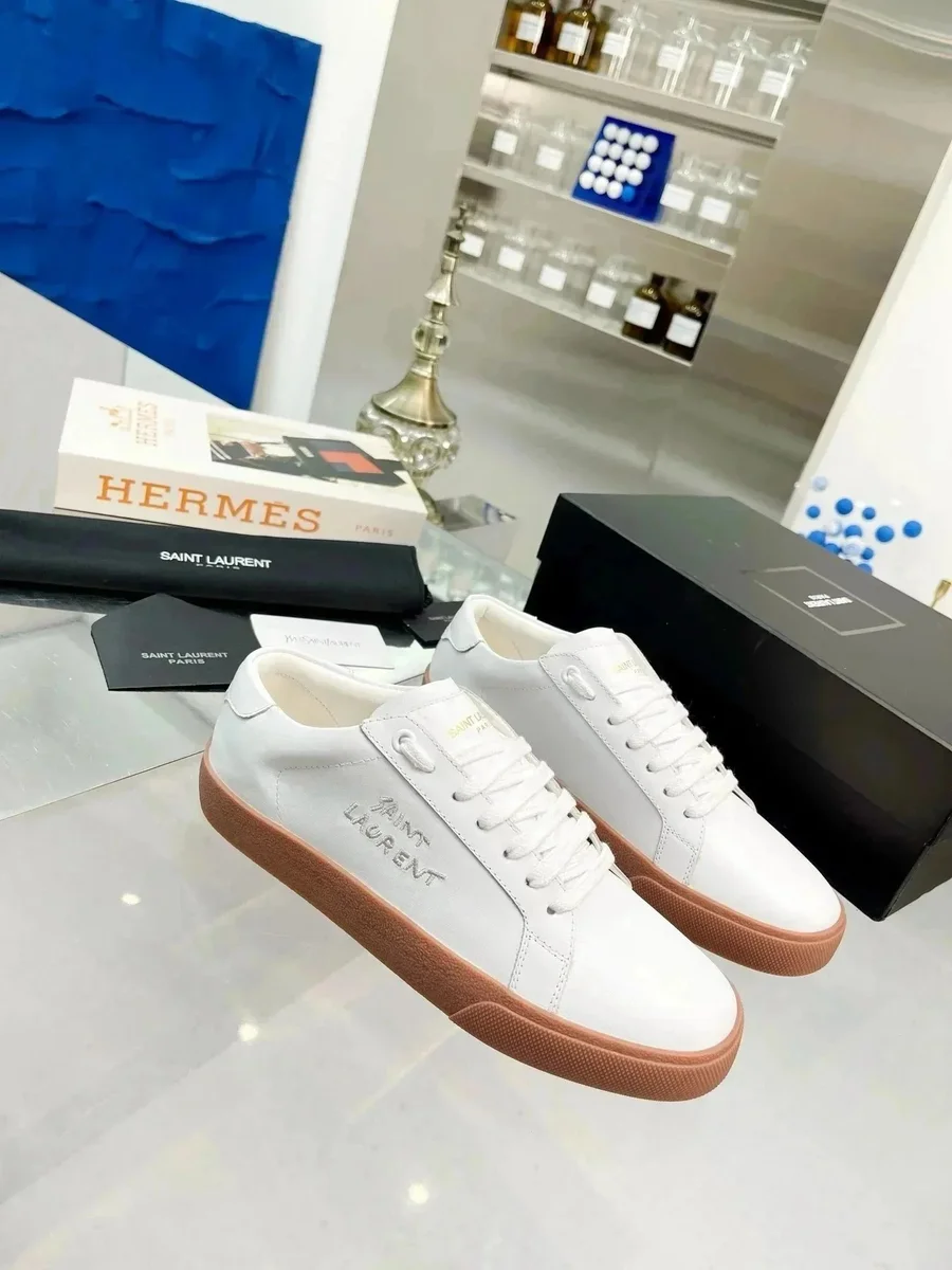 Saint Laurent Saint Laurent Kate White Leather Sneakers White - 1