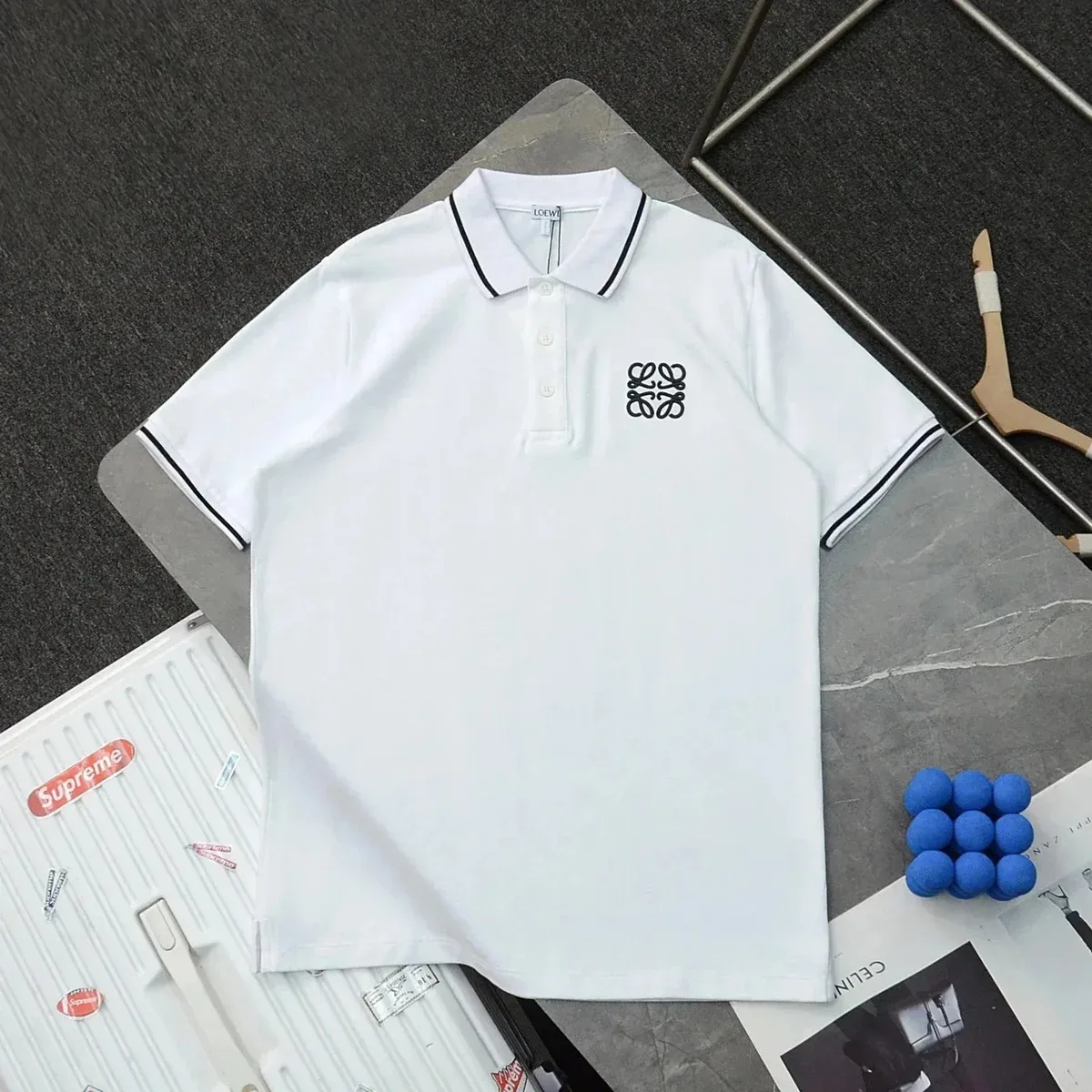 Loewe Loewe White Anagram Polo Shirt White - 1