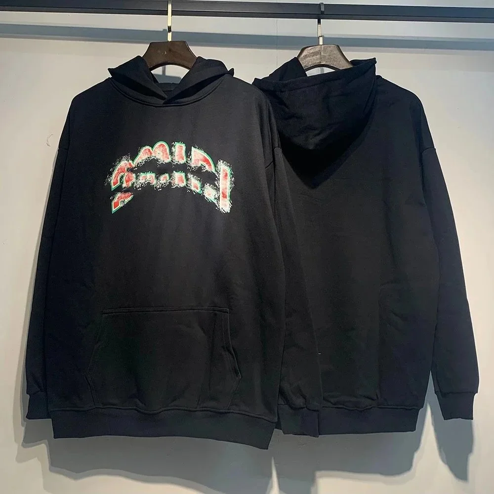 Other Unisex Black 'Gangster' Hoodie with Colorful Print Black - 1