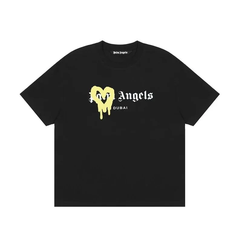 Palm Angels Palm Angels Black 'Dubai' Heart T-Shirt Black - 1