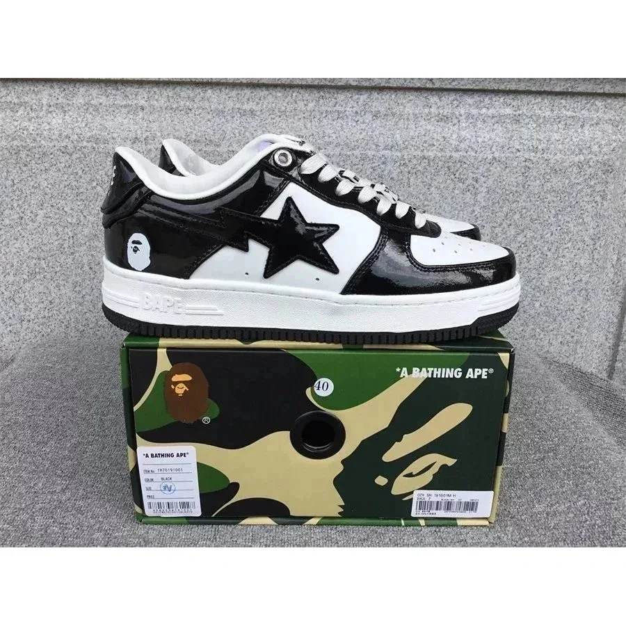 A Bathing Ape A Bathing Ape BAPE STA Black & White Sneakers Black - 1