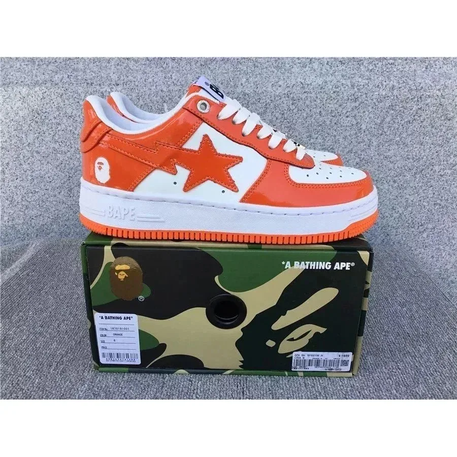 A Bathing Ape A Bathing Ape BAPE STA Orange White Sneakers Orange - 1