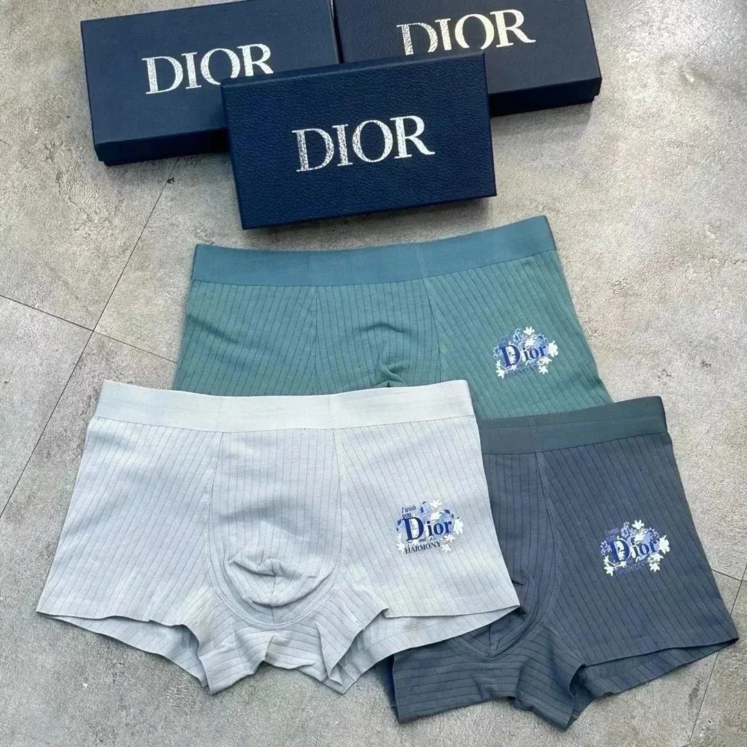 Dior Dior Harmony Ribbed Boxer Briefs Set Blue - 1