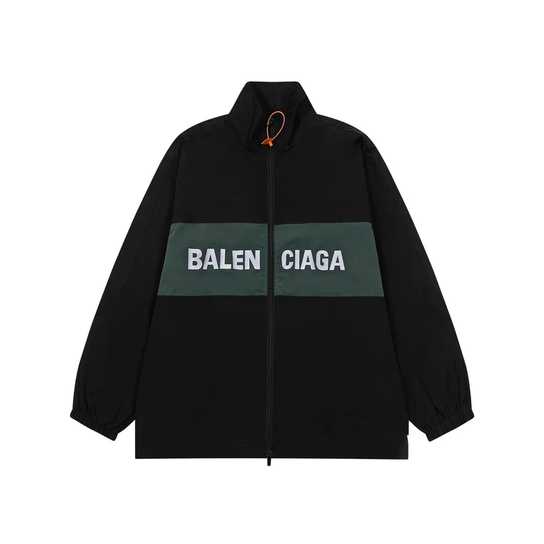 Balenciaga Balenciaga Black & Green Logo Track Jacket Black - 1