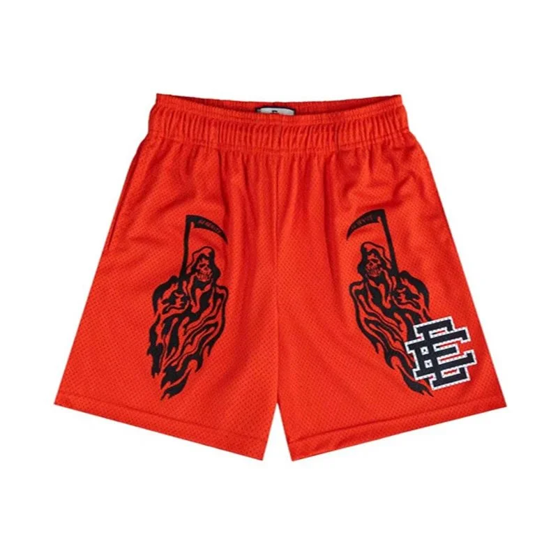 Essentials Orange Grim Reaper Mesh Shorts Orange - 1