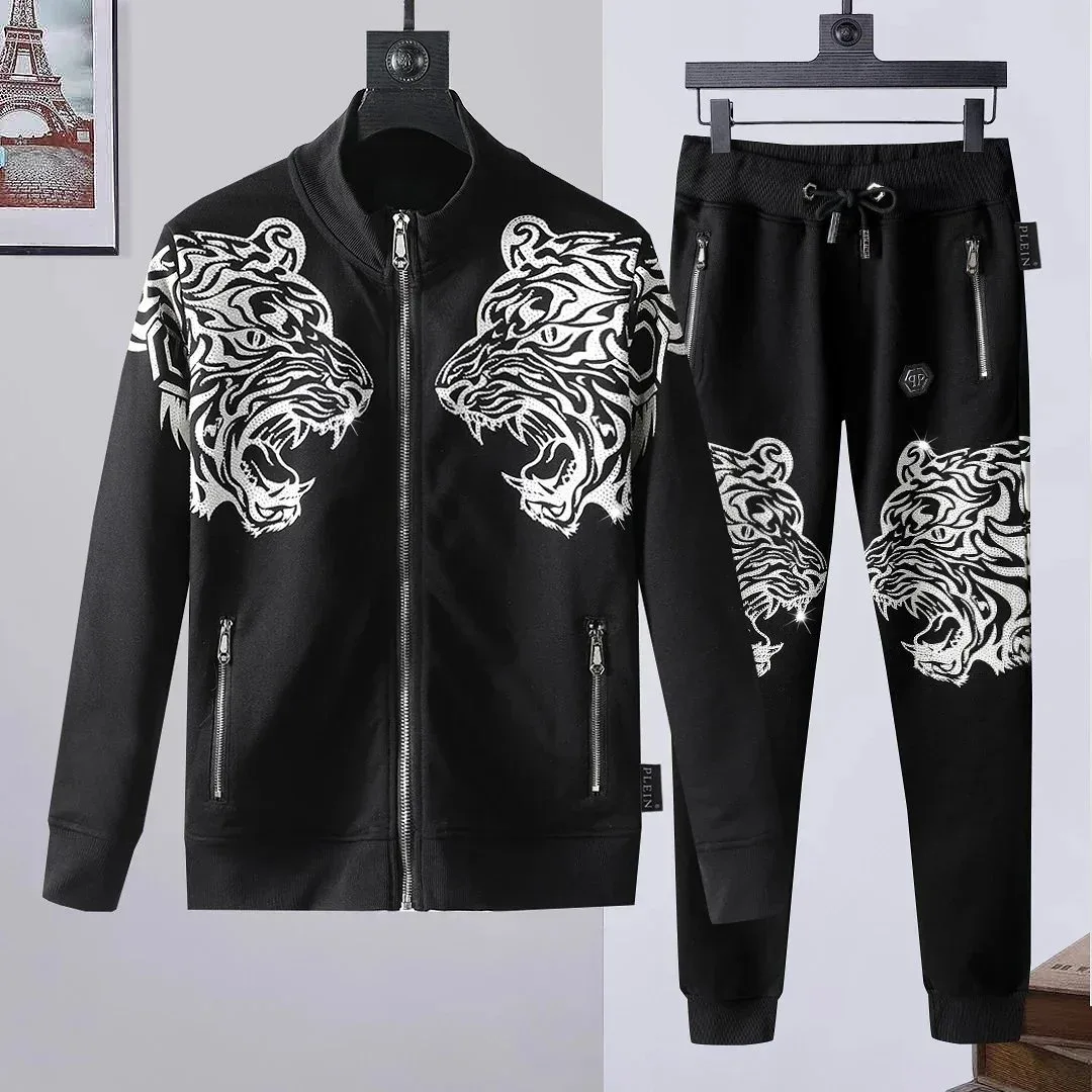 Philipp Plein Philipp Plein Tiger Print Tracksuit Set Black Black - 1