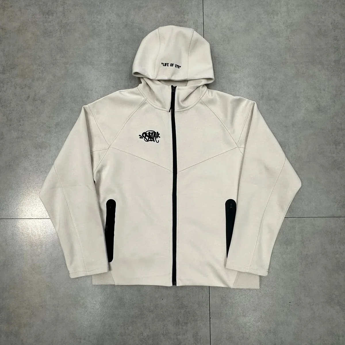 Off-White Unisex Off-White Tech Fleece Hoodie Jacket White - 1