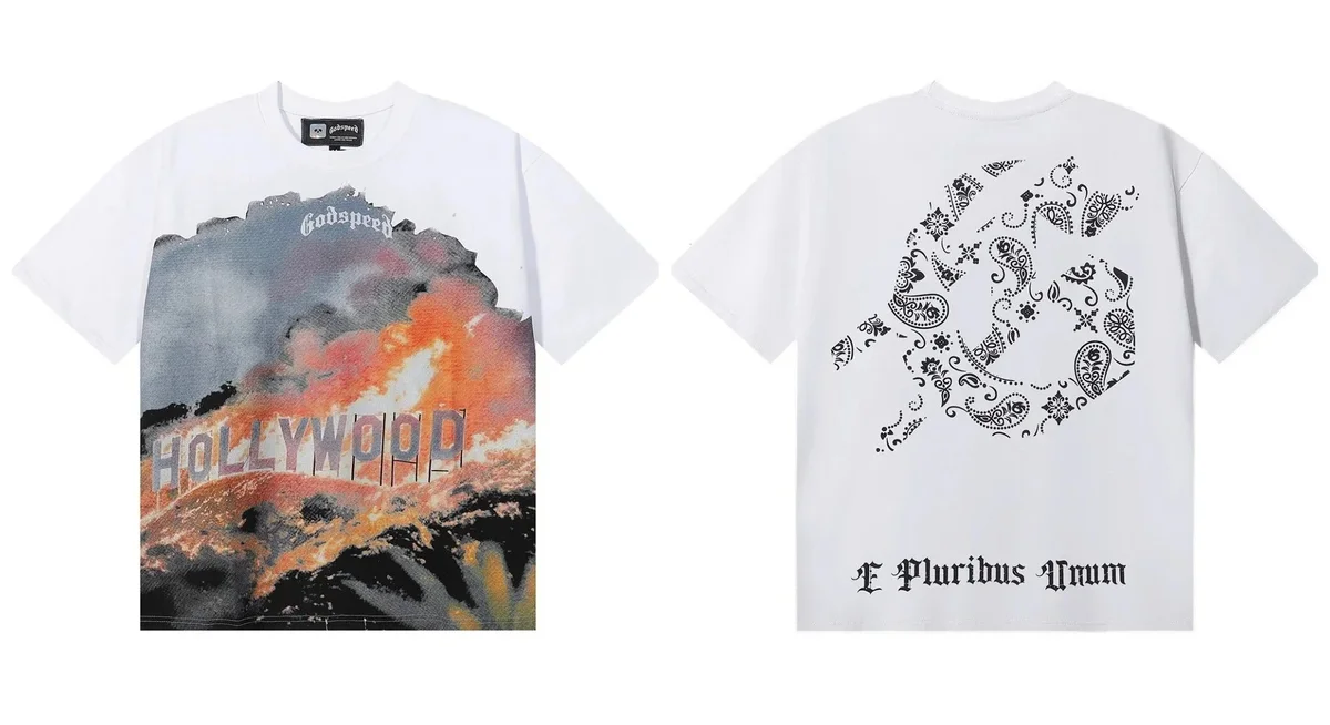 Godspeed Godspeed Hollywood Print T-Shirt White White - 1