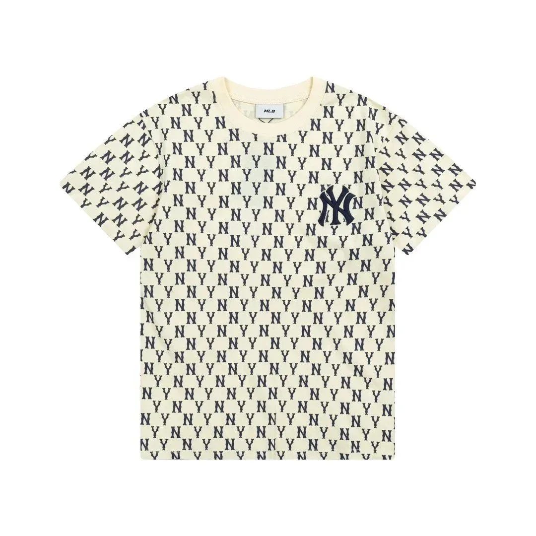 MLB MLB NY Yankees All-Over Print T-Shirt Cream/Navy Cream - 1