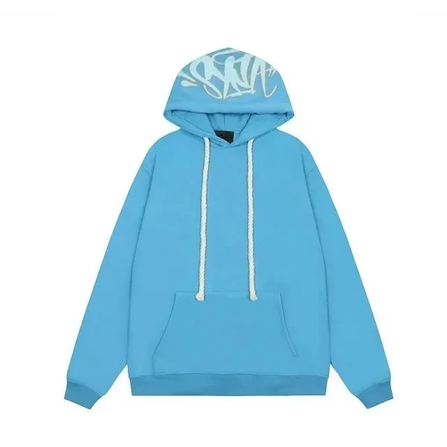 Other Unisex Light Blue Hoodie with Graphic Print Blue - 1