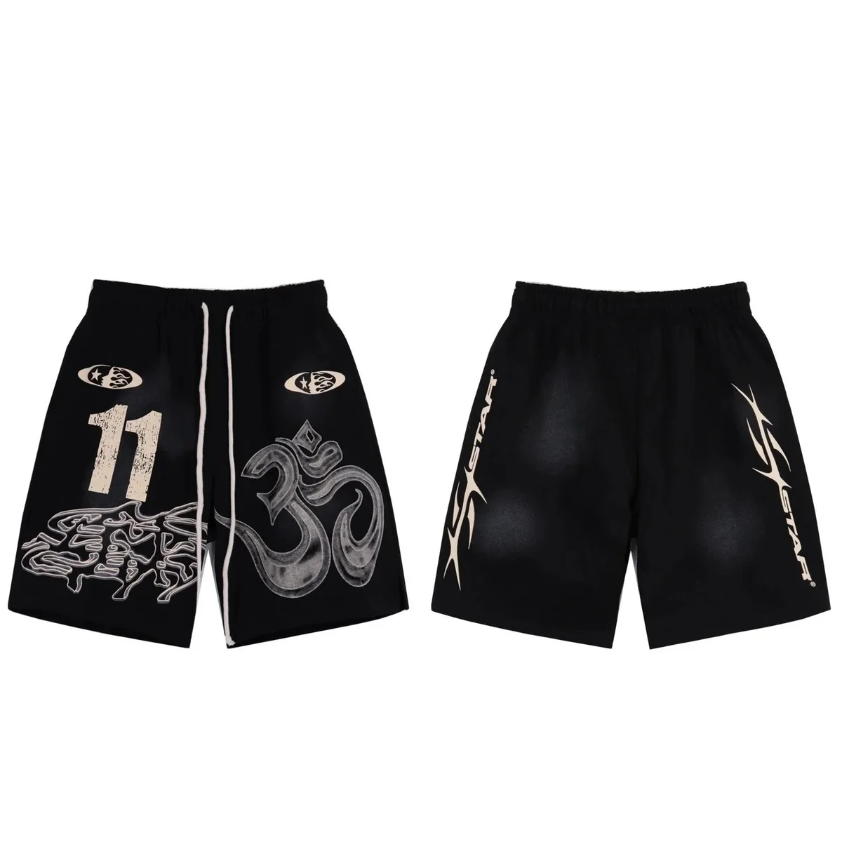 Other Black Om Symbol Basketball Shorts Black - 1